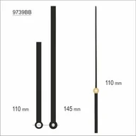 Akcesoria do zegarków - Komplet wskazówek zegarowych czarne /9739BB - miniaturka - grafika 1