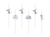 Słomki do napojów - Słomki urodzinowe Syrenka - 6 szt. - miniaturka - grafika 1