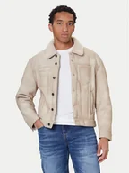 Kurtki męskie - Guess Kurtka z imitacji skóry M5BL0I W2500 Beżowy Regular Fit - miniaturka - grafika 1