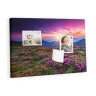 Tablice i flipcharty - Kolorowy Organizer - Tablica Korkowa z Pinezkami - Wschód słońca kwiaty 60x40 cm - miniaturka - grafika 1