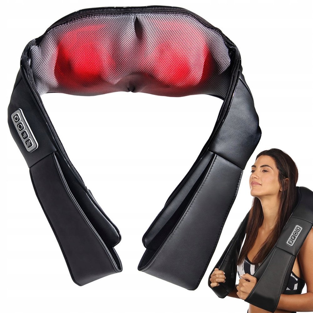 MASAŻER SHIATSU SZYI KARKU PLECÓW CIAŁA GRZEJĄCY PODUSZKA MASUJĄCA 3D
