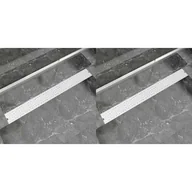 Odpływy liniowe - VidaXL Odpływ prysznicowy liniowy, 2 szt., Bubble, stal, 1030x140 mm 275970         VidaXL - miniaturka - grafika 1