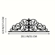 Inne - TEMU 1 szt. CIFbuy Art Deco 20-calowy metalowy iris scroll wall art, laser cut floral theme, solid pattern wall hanging do sypialni, wewnątrz, montaż - miniaturka - grafika 1
