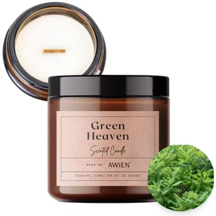 Cytrusowa Świeca Sojowa w Słoiku z Drewnianym Knotem Zielone Niebo - Świece - miniaturka - grafika 1