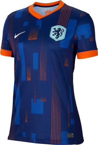 Nike Top Netherlands Dri-Fit Stadium JSY krótki rękaw Away, Blue Void/Safety Orange/Copa/White, FJ1444-492, XL