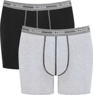 Majtki męskie - Sloggi bokserki męskie 2-pak - Start Short C2P box bawełna czarny/szary 2XL - miniaturka - grafika 1