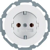 Gniazdka elektryczne - R.Classic Gniazdo Schuko z przesłonami, biały Berker - miniaturka - grafika 1