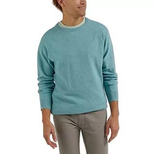 Bluzy męskie - Lee Męska bluza Raglan Crew Knit Sweater, Dusty Jade, rozmiar XXL, Dusty Jade, XXL - grafika 1