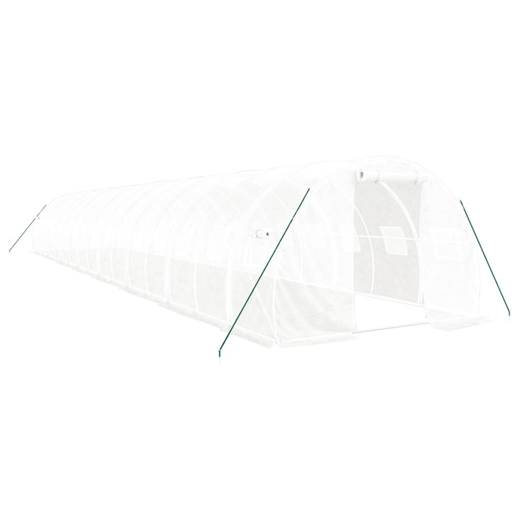 Prolenta Premium - Szklarnia z ramą stalową biała 48 m² 16x3x2 m