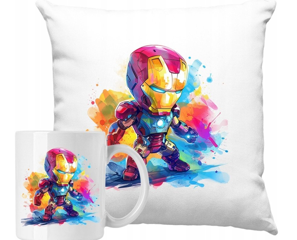 ZESTAW PODUSZKA + KUBEK Iron Man Tony Stark Superbohater Prezent #3