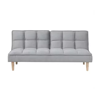 Beliani Rozkładana sofa SILJAN jasnoszara - Sofy i kanapy - miniaturka - grafika 1
