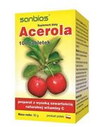 Witaminy i minerały - Sanbios Acerola 500 - naturalna witamina C (100 tabletek) 5908230845147 - miniaturka - grafika 1