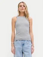 Koszulki i topy damskie - JJXX Top 12224661 Szary Rib Fit - miniaturka - grafika 1