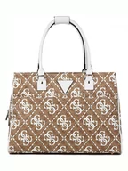 Torebki damskie - Guess Shopper bag w kolorze jasnobrązowo-białym - 45,4 x 32 x 19 cm - miniaturka - grafika 1