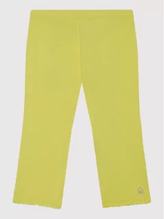 Spodnie i spodenki dla dziewczynek - Benetton United Colors Of Legginsy 3MT1I0820 Żółty Slim Fit - grafika 1