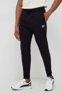 Spodnie męskie - Reebok spodnie dresowe kolor czarny gładkie - miniaturka - grafika 1
