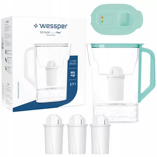 Dzbanek filtrujący do lodówki Wessper D3 Slim FutureFlow LED + 4x Filtr - Dzbanki filtrujące - miniaturka - grafika 1