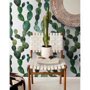 Tapety - Tapeta flizelina Zielony kaktus styl boho 104x70 - miniaturka - grafika 1