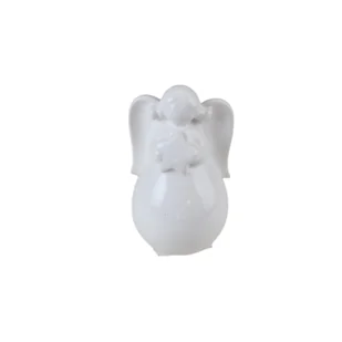 Figurka ceramiczna aniołek 9,1 x 8,6 x 5,6 cm biały - Ozdoby bożonarodzeniowe - miniaturka - grafika 1