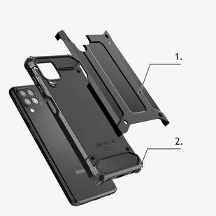 Hybrid Armor pancerne hybrydowe etui pokrowiec Samsung Galaxy A22 4G złoty - Etui i futerały do telefonów - miniaturka - grafika 4