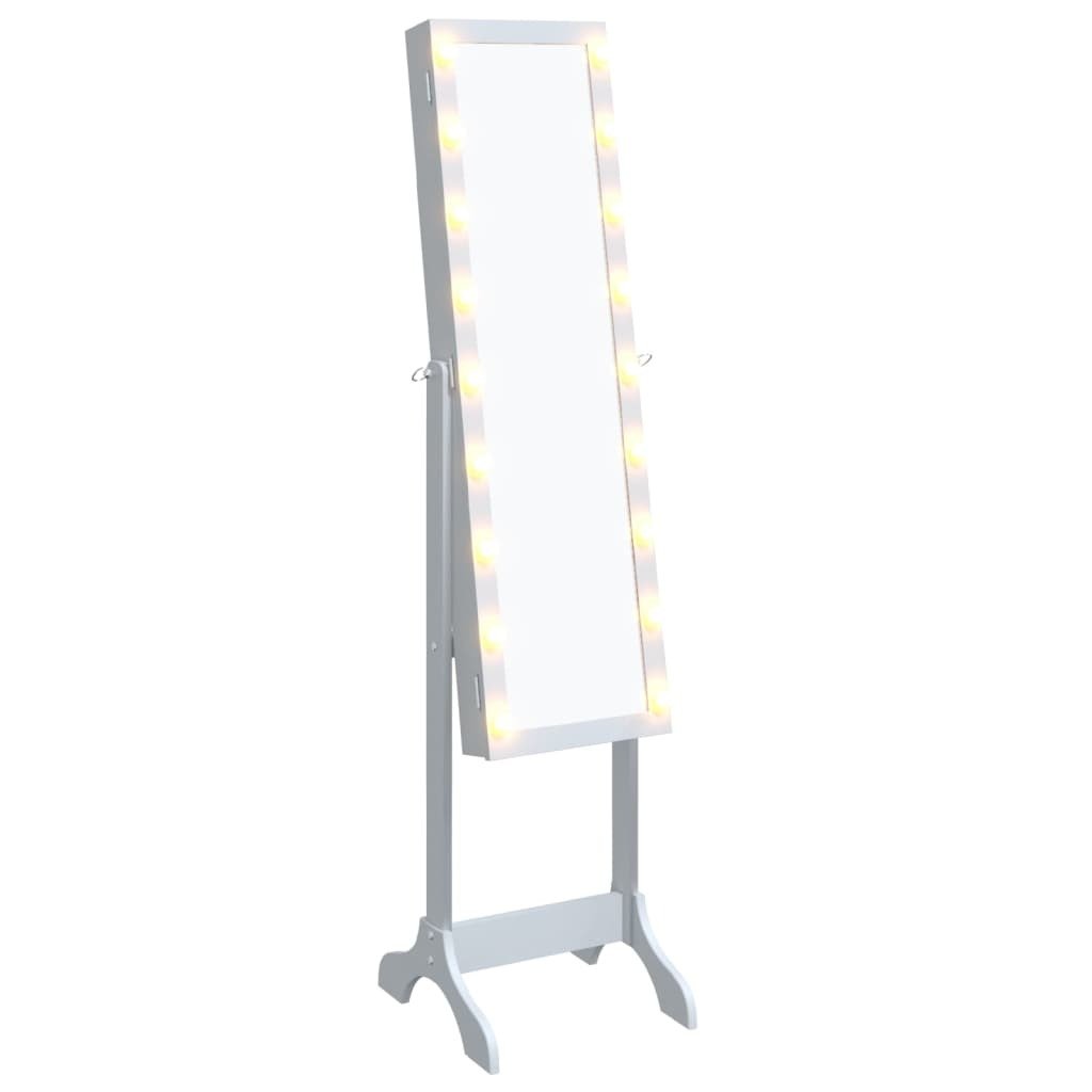 vidaXL Lustro stojące z LED białe 34x37x146 cm