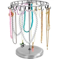 Biżuteria - akcesoria - Obrotowy stojak na biżuterię ze srebra, metal, 23 haki, 20 x 34 cm, stojak na naszyjniki, bransoletki, pierścionki i kolczyki - miniaturka - grafika 1