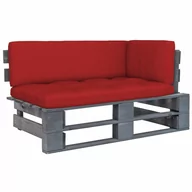 Meble ogrodowe - Ogrodowa sofa narożna z palet, szara, drewno sosnowe kod: V-3066559 - miniaturka - grafika 1