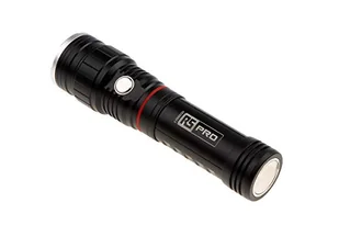 RS PRO Latarka akumulatorowa LED czarna w aluminiowej obudowie, 550 lm / 100 m, 174 do 227 mm - Latarki - miniaturka - grafika 1