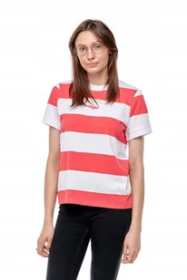 WRANGLER STRIPED HIGH RIB PINK W7N1GHXLD XS - Koszulki i topy damskie - miniaturka - grafika 1