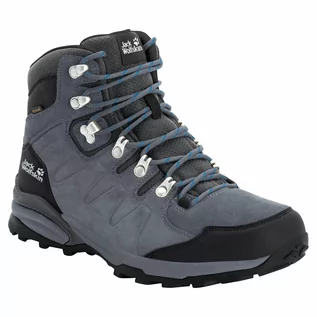 Buty trekkingowe męskie - Jack Wolfskin Buty na wędrówki REFUGIO TEXAPORE MID M grey / black - grafika 1