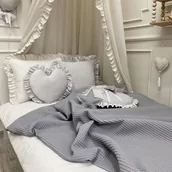 Koce i narzuty dla dzieci - LEKKA NARZUTA 90x180cm WAFELKOWA GRAFITOWA - miniaturka - grafika 1