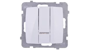 Ospel Karo biały łącznik potrójny ŁP-13SS/m/00 ŁP-13SS/m/00 - Wyłączniki światła i elektryczne - miniaturka - grafika 1