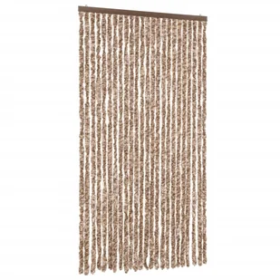 vidaXL Zasłona w kolorze beżowym i ciemnobrązowym 100x220 cm szenilowa - Zasłony - miniaturka - grafika 1