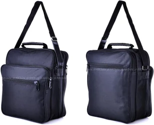 G1-05 CZARNA TORBA MĘSKA NA RAMIĘ DO PRACY PIONOWA TECZKA A4 31x37x18cm 25L - Teczki i aktówki - miniaturka - grafika 1