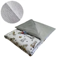 Koce i narzuty dla dzieci - Kocyk Dziecięcy 75x100 Ocieplany Kotki Białe/Szary Bawełna/Velvet Polski Producent - miniaturka - grafika 1