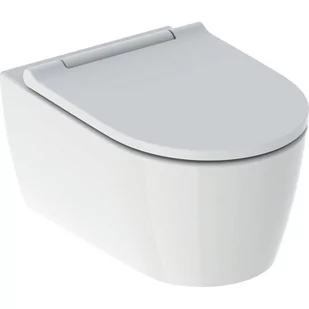 Geberit One Zestaw Toaleta WC 54x36,5 cm bez kołnierza + deska wolnoopadająca biały mat/chrom połysk 500.202.JT.1 - Miski WC - miniaturka - grafika 1