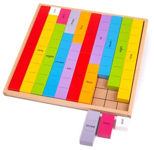 Drewniane Kolorowe bloki Nauka liczenia 34017 Bigjigs - Gry planszowe - miniaturka - grafika 1