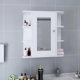 VidaXL Szafka łazienkowa z lustrem, biała, 66x17x63 cm, MDF 323601 VidaXL - Szafki łazienkowe - miniaturka - grafika 1
