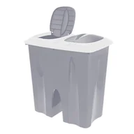 Pudła i pojemniki do przechowywania - Kosz pojemnik na śmieci 2x25L szary - miniaturka - grafika 1