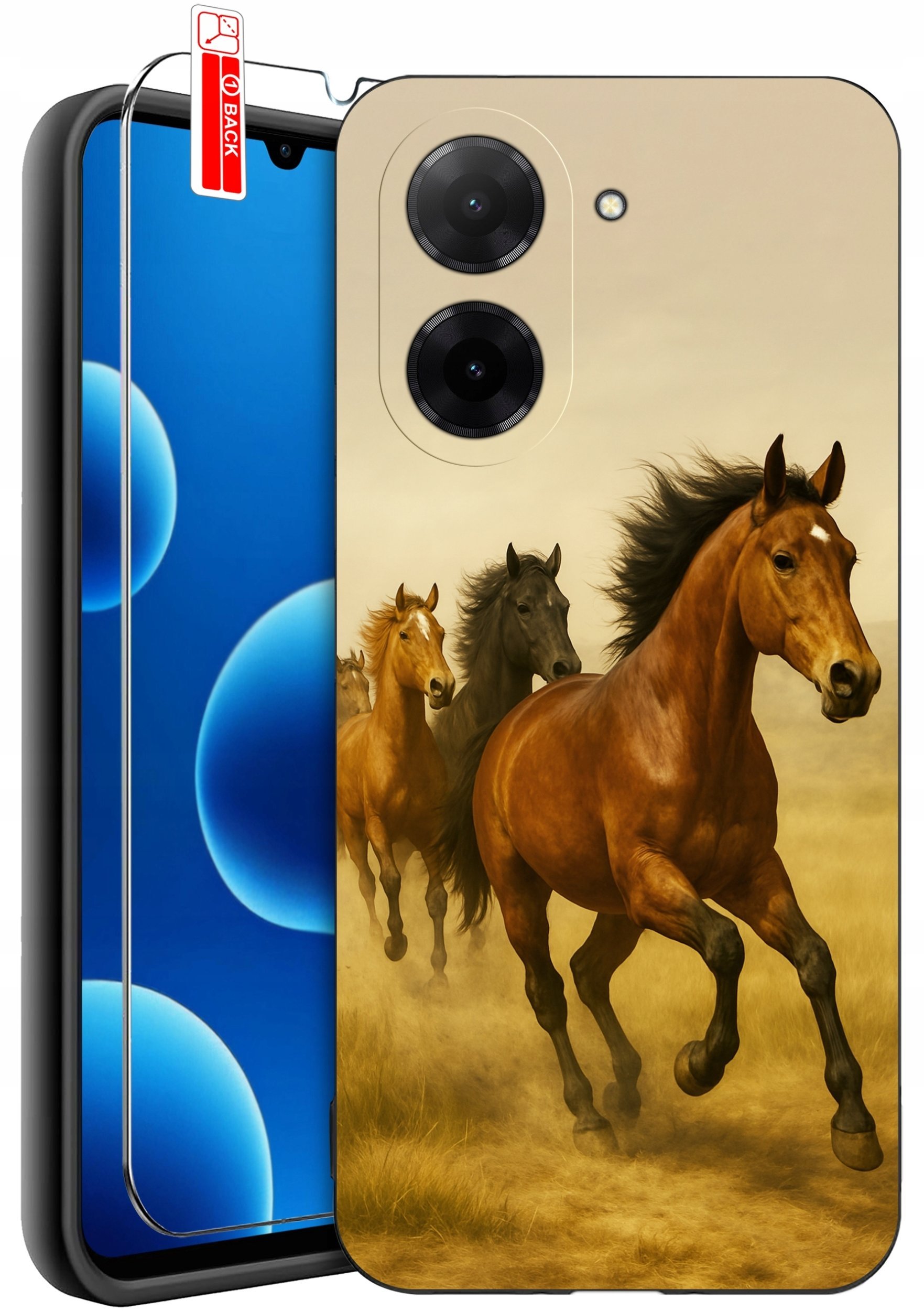 ETUI do Xiaomi Redmi A5 WZORY SILIKONOWE MATT CASE + SZKŁO 9H