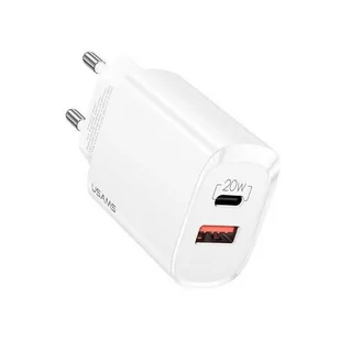 Usams Ład. siec. 1xUSB-C+1xUSB T35 20W (only head) PD3.0 +QC3.0 Fast Charging biały/white CC121TC01 (US-CC121) - Ładowarki do telefonów - miniaturka - grafika 2