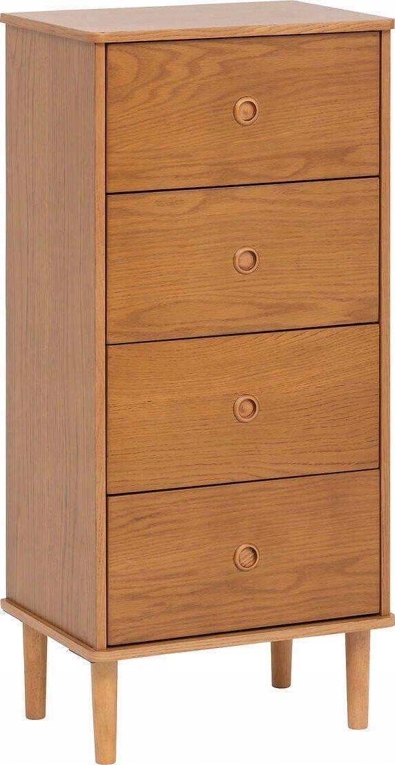 Atmosphera Wąska komoda do sypialni typu bieliźniarka CHARLIE, 4 szuflady, 50 x 35 x 107,5 cm