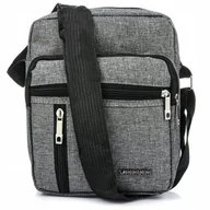 Torby męskie - Torba Saszetka Męska Na Ramię Sportowa Torebka Raportówka Pojemna Szara - miniaturka - grafika 1