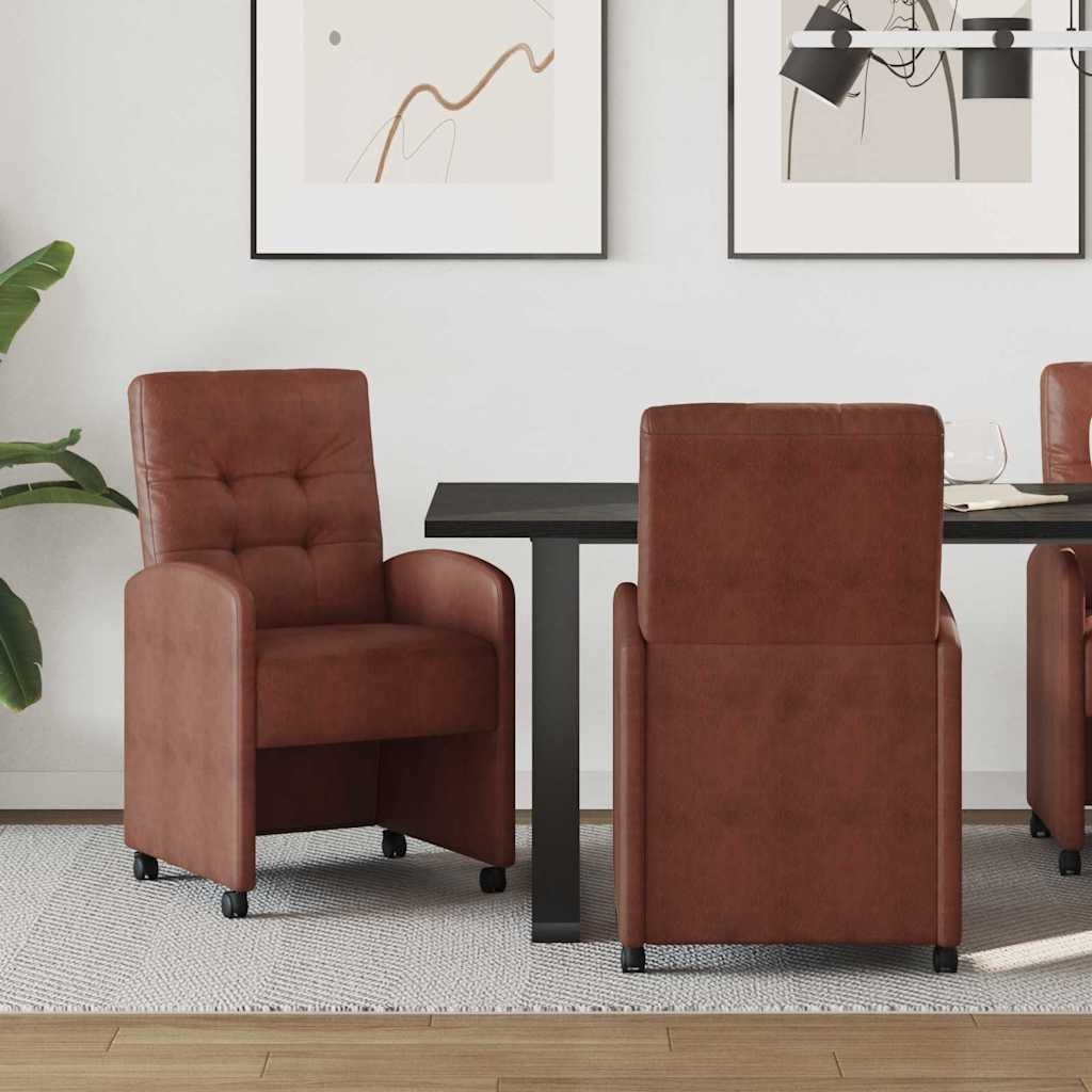 vidaXL Krzesła jadalne 2 pcs Błyszczący brązowy 57 x 67 x 98 cm