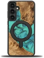 Etui i futerały do telefonów - Bewood Drewniane etui Unique - Turquoise do MagSafe do Galaxy S24 Plus - miniaturka - grafika 1