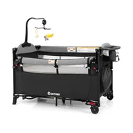 Łóżeczka i kojce - Przenośne łóżeczko dziecięce 3 w 1 Przewijak - miniaturka - grafika 1