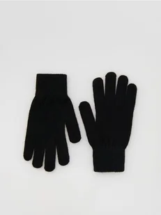 Reserved - Gładkie rękawiczki - czarny - Czapki damskie - miniaturka - grafika 1