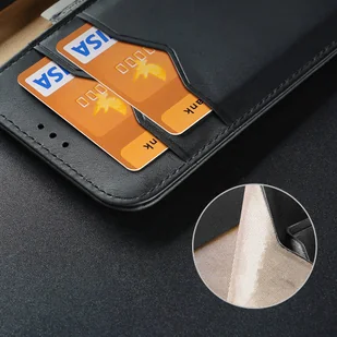 Dux Ducis Hivo skórzane etui z klapką pokrowiec ze skóry naturalnej portfel na karty i dokumenty Samsung Galaxy S22+ (S22 Plus) czarny - Etui i futerały do telefonów - miniaturka - grafika 18