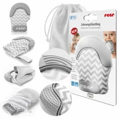 Smoczki uspokajające - Gryzak silikonowy rękawiczka ząbkowanie +etui REER - miniaturka - grafika 1
