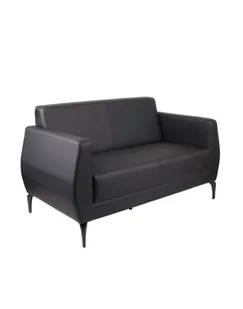 Dwuosobowa sofa Basco Black 2, do biura, do recepcji, do lobby, skórzana, ekoskóra, czarna - Inne meble biurowe Dwuosobowa sofa Basco Black 2, do biura, do recepcji, do lobby, skórzana, ekoskóra, czarna - Inne meble biurowe - miniaturka - grafika 1